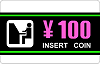 100 YEN Insert Coin Sticker